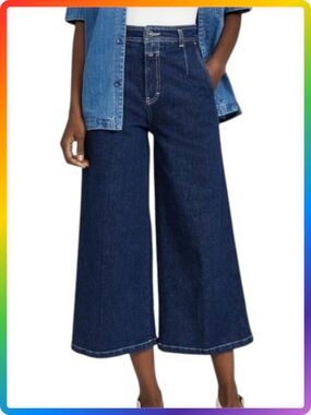 Closed Leira Wide Leg Crop Jeans RUNS SMALL 24x23 Dark Wash Culotte Denim